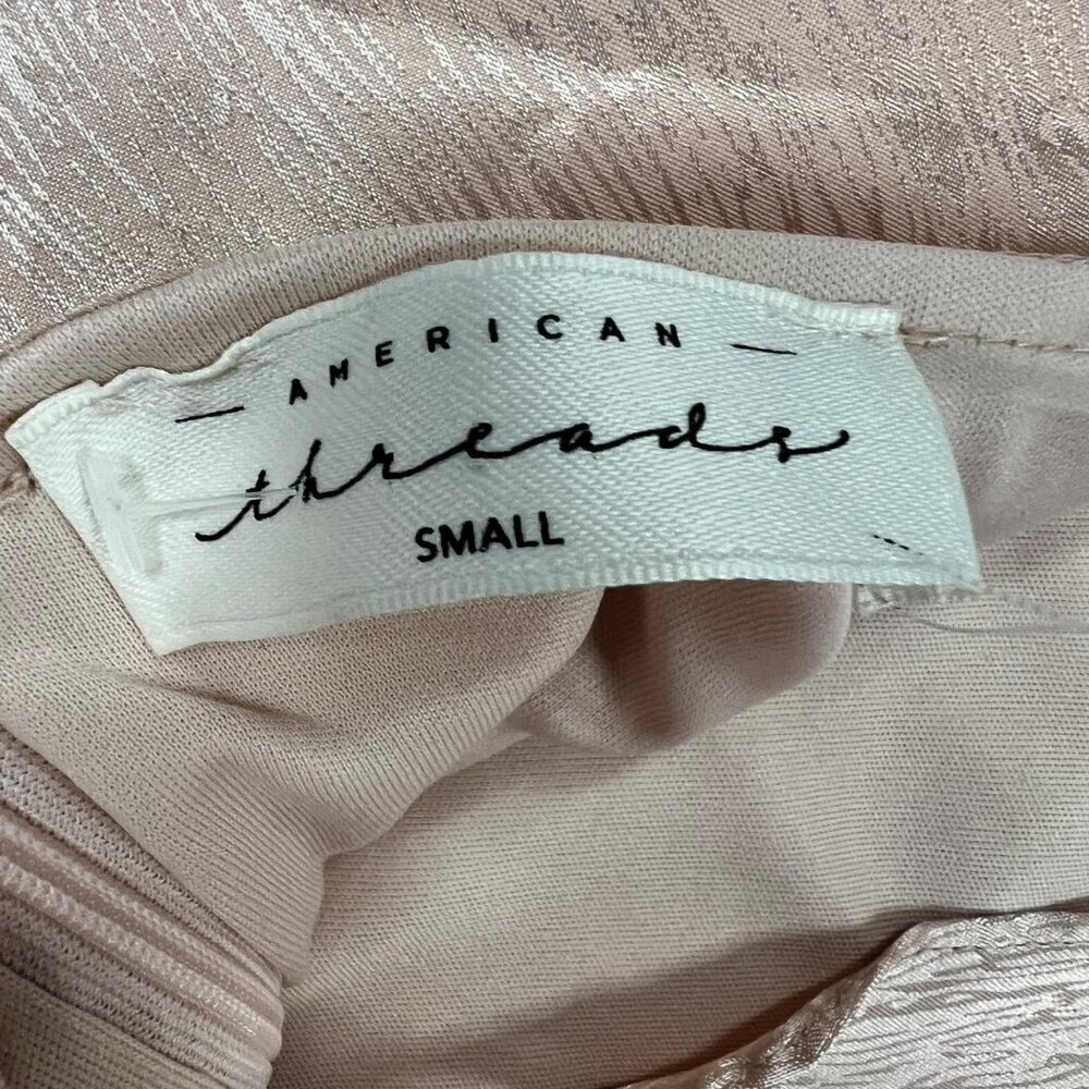 American Threads Women's Cowl Neck Slip Dress Blush Size Small Cut Out Back - Picture 8 of 9